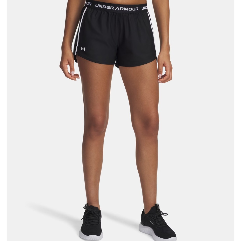 Under Armour Womens Tech Play Up 3" Shorts Black White S Athletic Running
